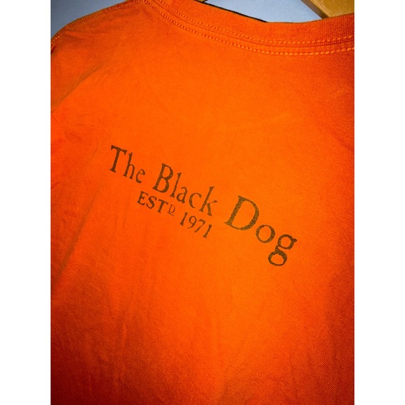 The Black Dog Orange Long Sleeve T Shirt Dog Graphic Size Small - Picture 4 of 5